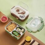 Partitioned stainless inner lunch pack with a free spork