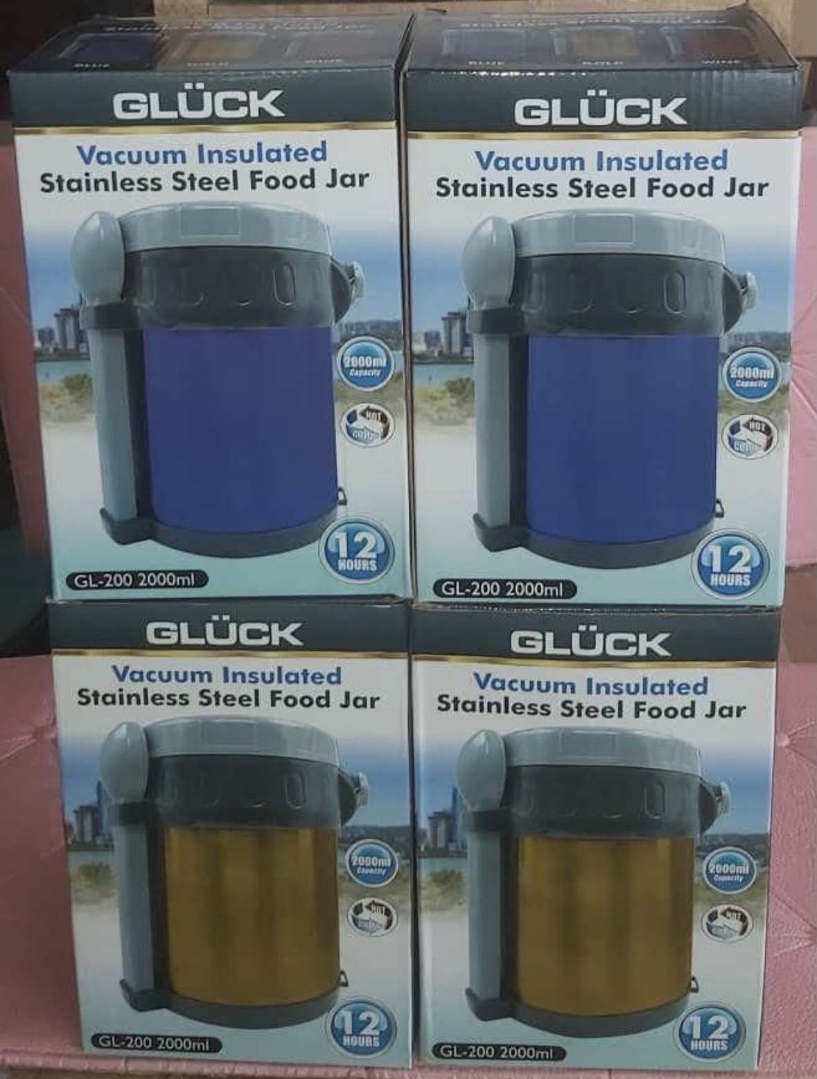 Screenshot 2 liter Gluck insulated food flask with different compartments and free spoon - Image 1