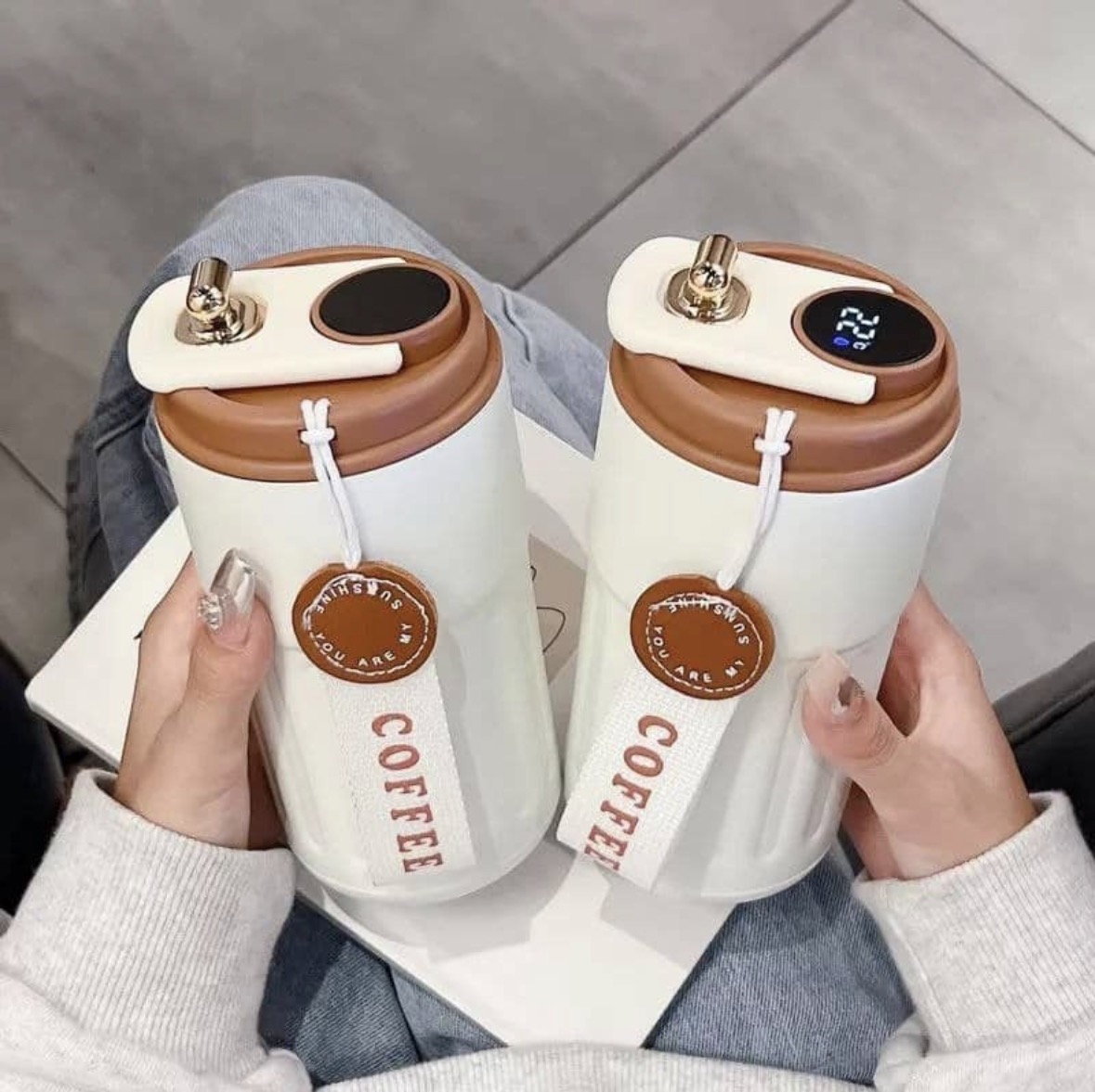 Screenshot 460ml Stainless Steel Temperature Coffee Mug - Image 1