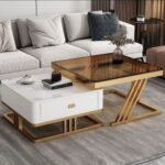 Marble + glass center table