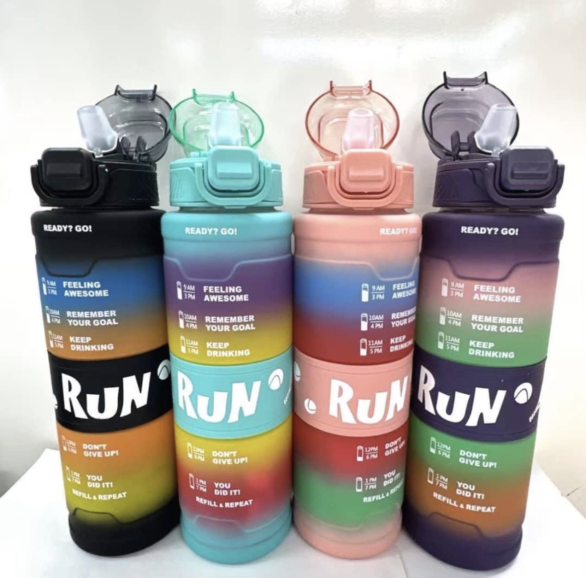 Screenshot 1000ml motivational (Run) water bottle - Image 1